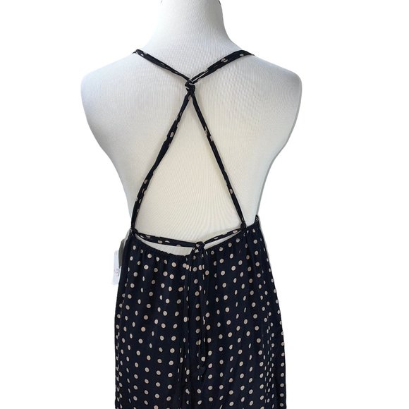 NWT Christopher Deane Neiman Marcus Silk Long Maxi Black Dot Dress New Tags - Picture 6 of 13